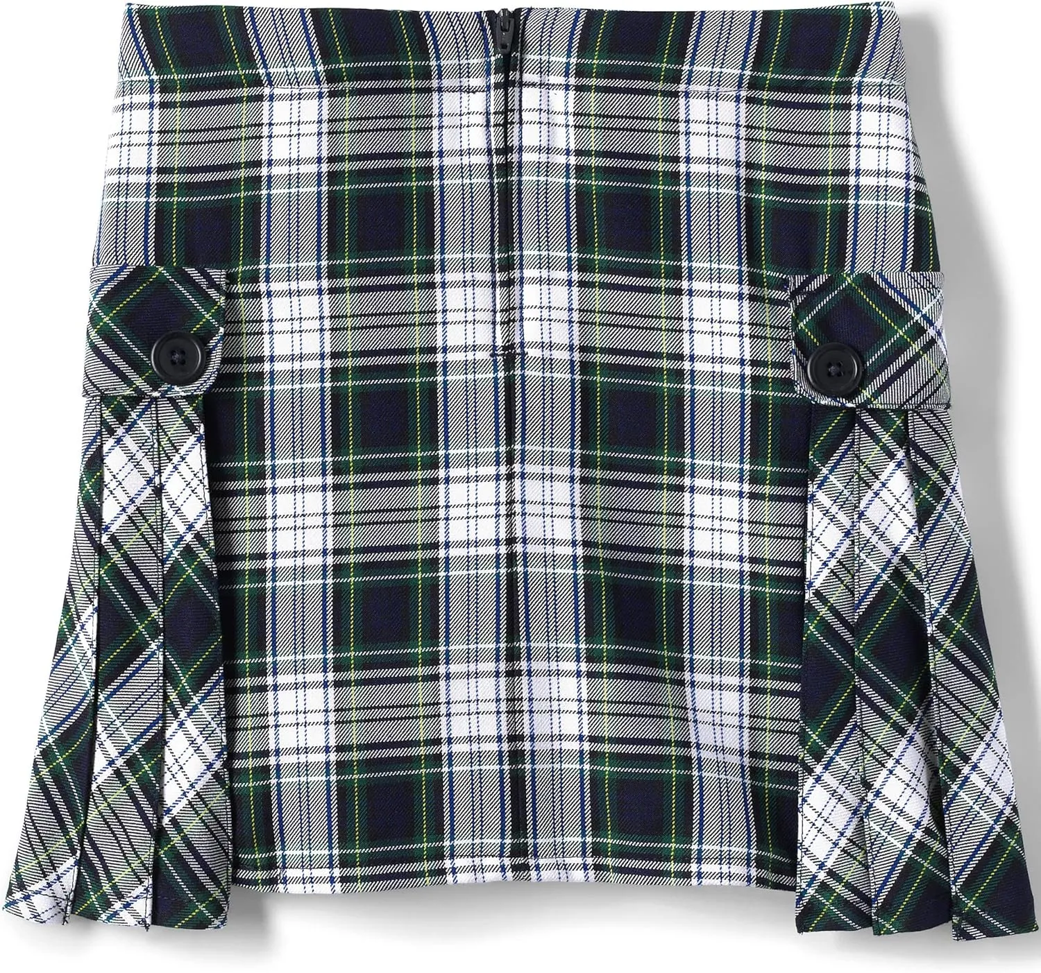 Lands' End School Uniform Girls Side Pleat Plaid Skort Above Knee