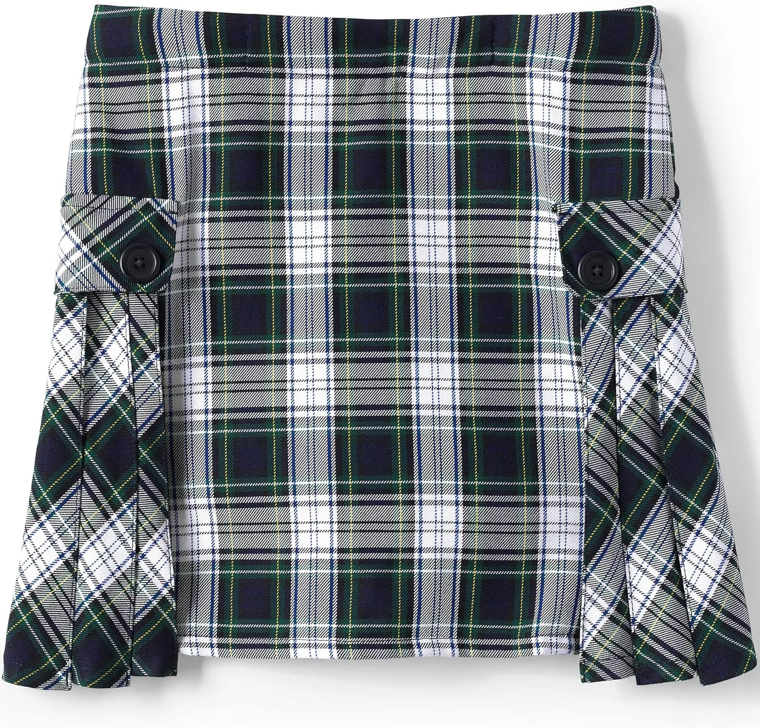 Lands' End School Uniform Girls Side Pleat Plaid Skort Above Knee