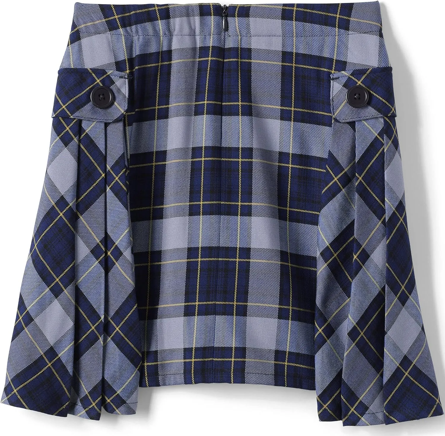 Lands' End School Uniform Girls Side Pleat Plaid Skort Above Knee