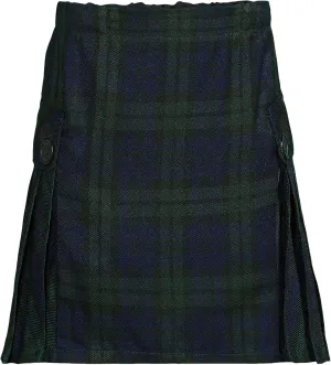 Lands' End School Uniform Girls Side Pleat Plaid Skort Above Knee
