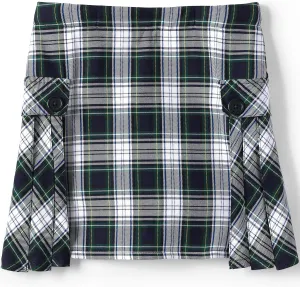 Lands' End School Uniform Girls Side Pleat Plaid Skort Above Knee