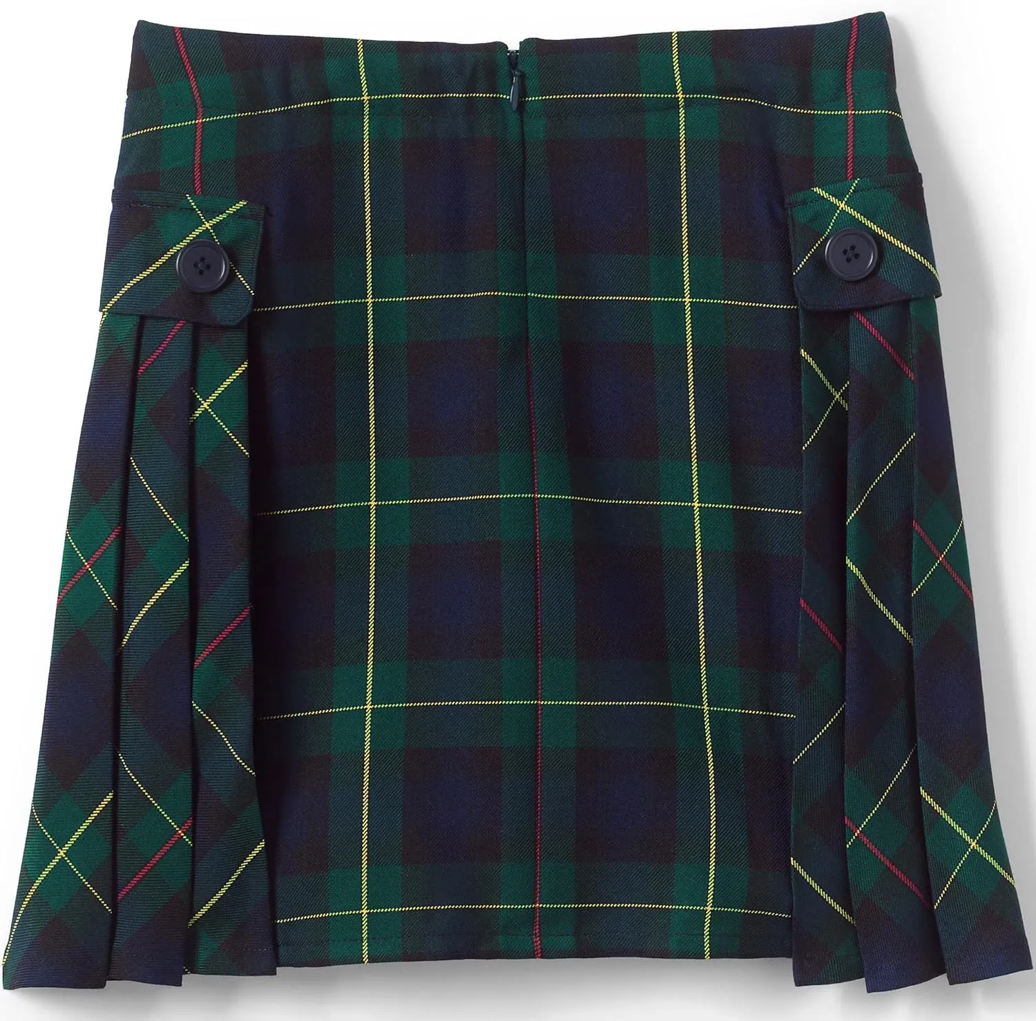 Lands' End School Uniform Girls Side Pleat Plaid Skort Above Knee