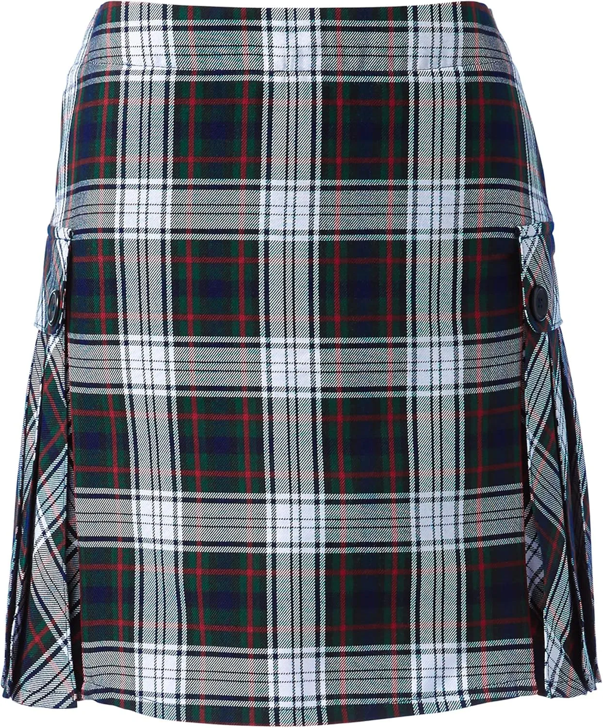 Lands' End School Uniform Young Women's Side Pleat Plaid Skort Above The Knee