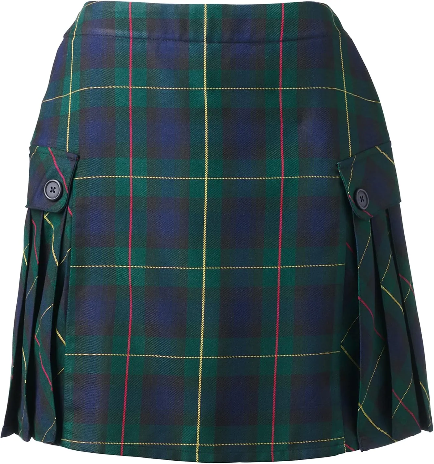 Lands' End School Uniform Young Women's Side Pleat Plaid Skort Above The Knee