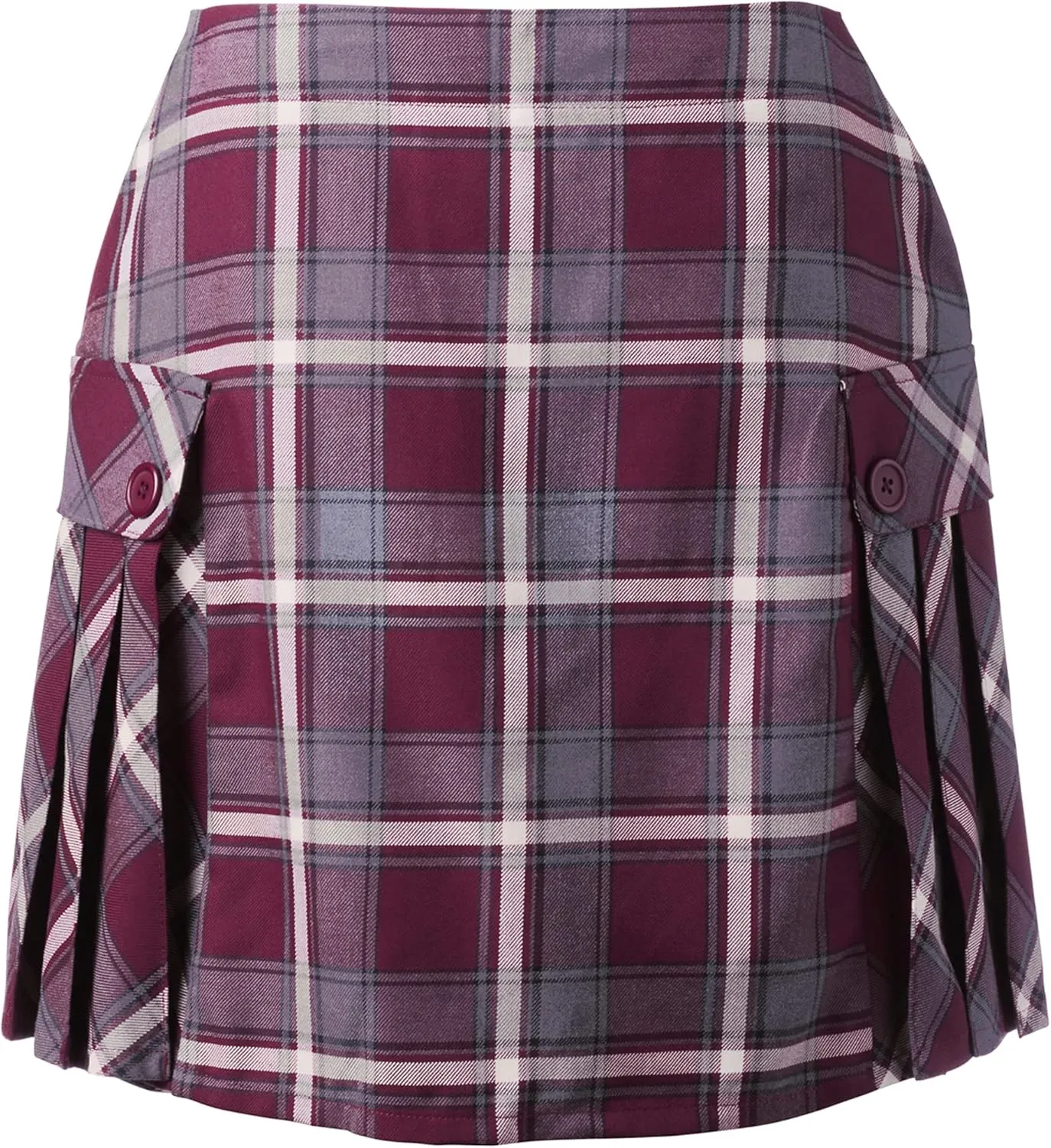 Lands' End School Uniform Young Women's Side Pleat Plaid Skort Above The Knee