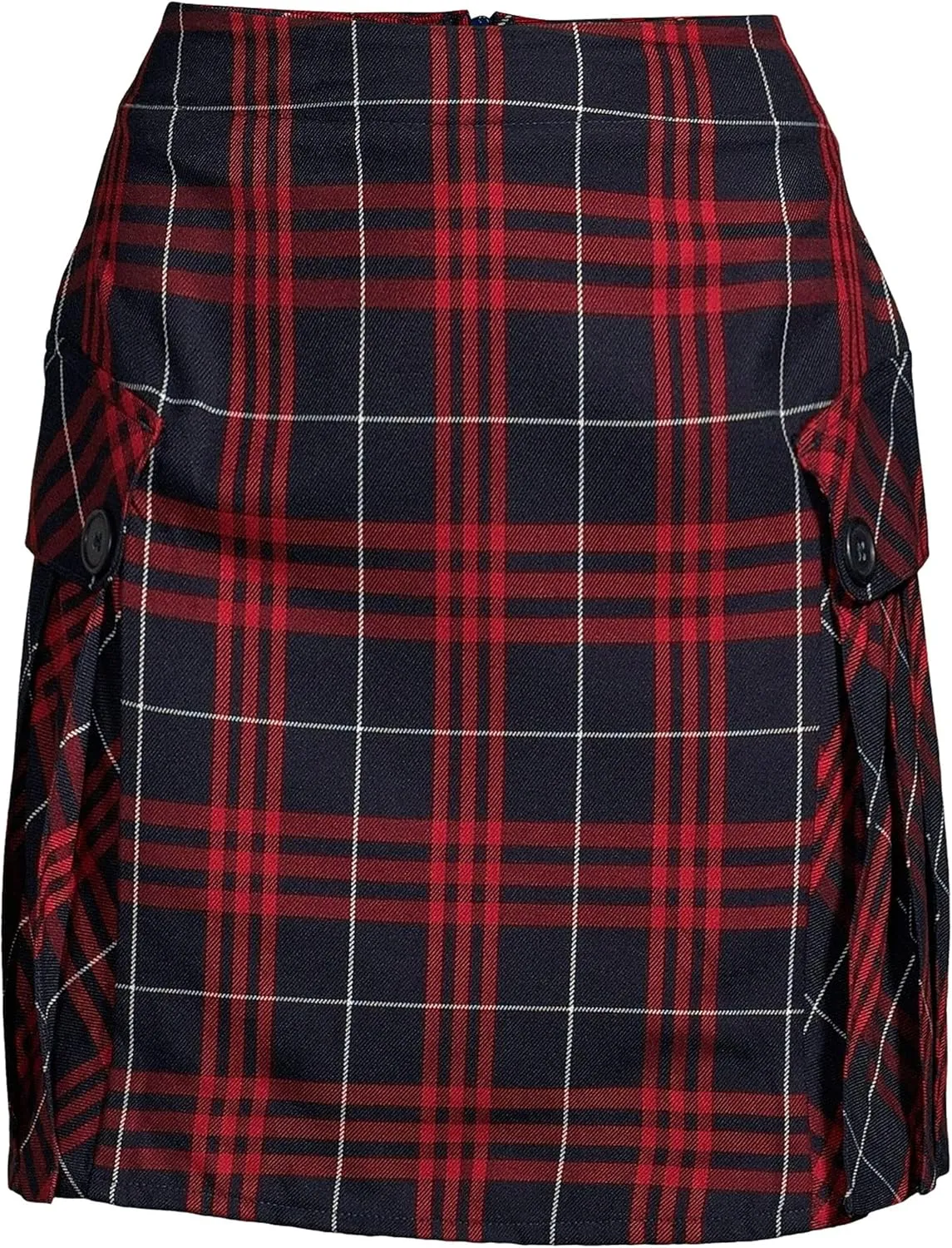 Lands' End School Uniform Young Women's Side Pleat Plaid Skort Above The Knee