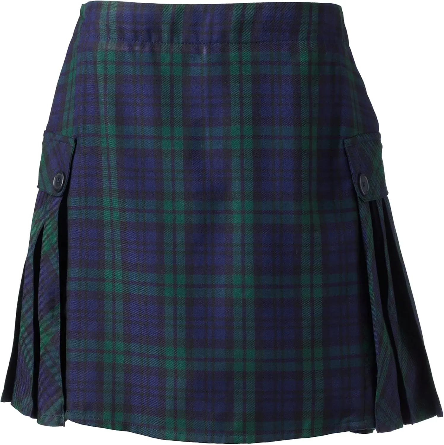 Lands' End School Uniform Young Women's Side Pleat Plaid Skort Above The Knee