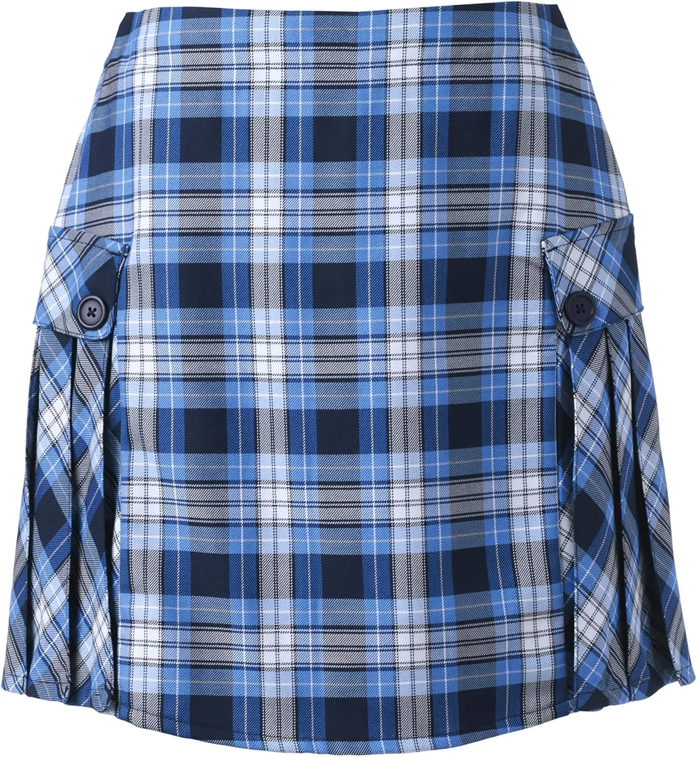 Lands' End School Uniform Young Women's Side Pleat Plaid Skort Above The Knee
