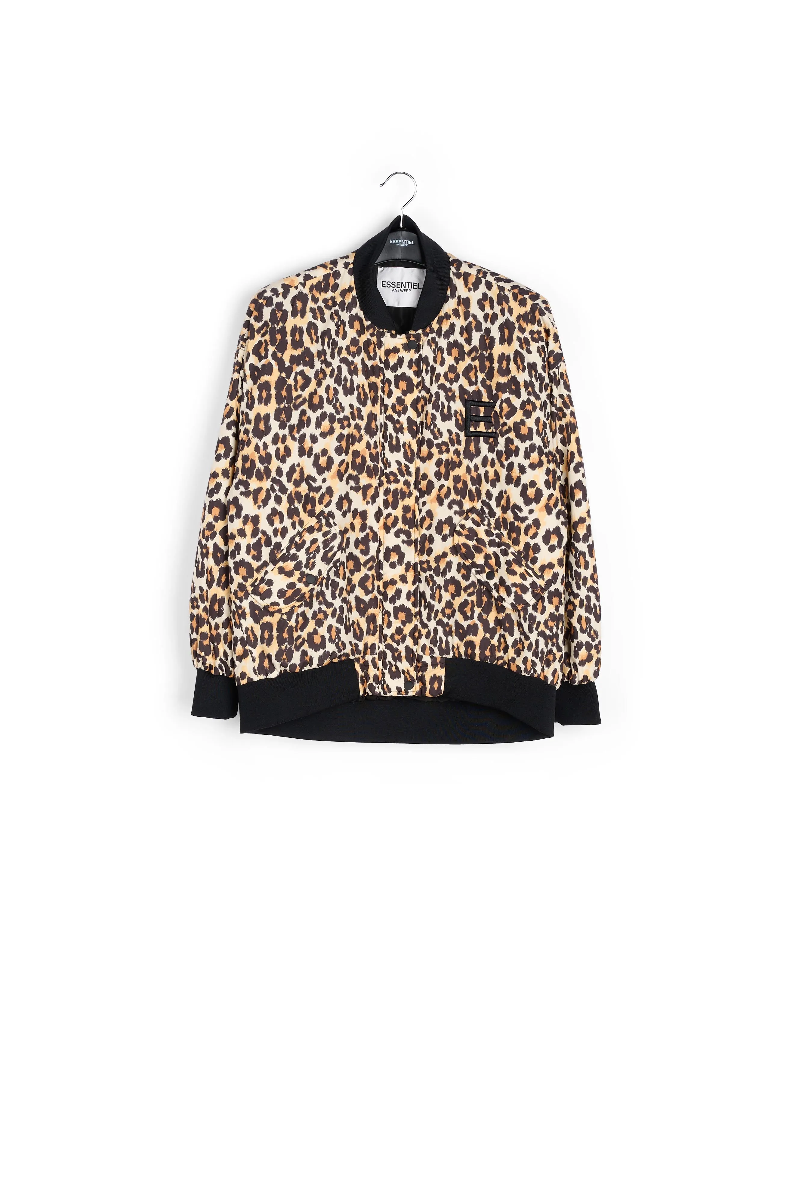 Leopard-print oversized bomber jacket