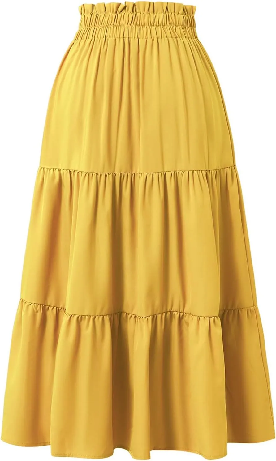 Long Skirts for Women Floral Drawstring Boho Tiered Maxi Skirt Beach A Line Midi Skirt Summer Bohemian Skirts