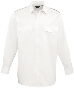 Long sleeve pilot shirt | White