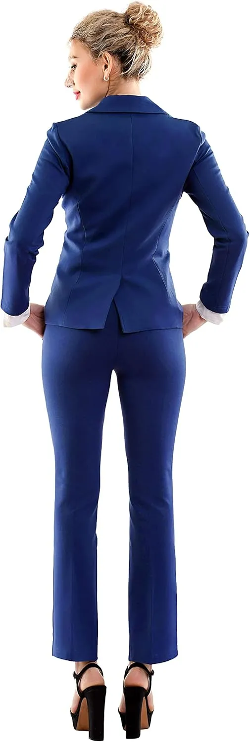 Marycrafts Women's 2 Buttons Business Blazer Pant Suit Set for Work