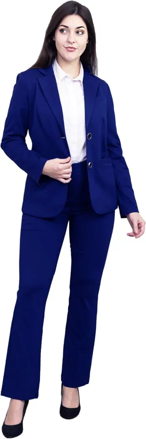 Marycrafts Women's 2 Buttons Business Blazer Pant Suit Set for Work