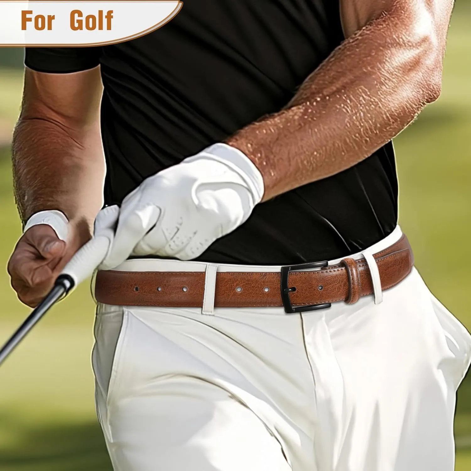Men's Belt Genuine Leather Belt for Men Dress Casual Golf Jeans Pants 1 3/8"