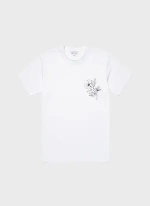 Men's Flower Print T-shirt in White