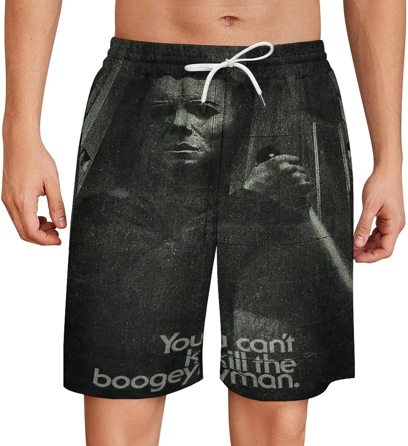 Men's Short Sweatpants Halloween Michael Myers Beachwear Hawaiian Short Pants Swimsuits Beach Shorts with Pockets