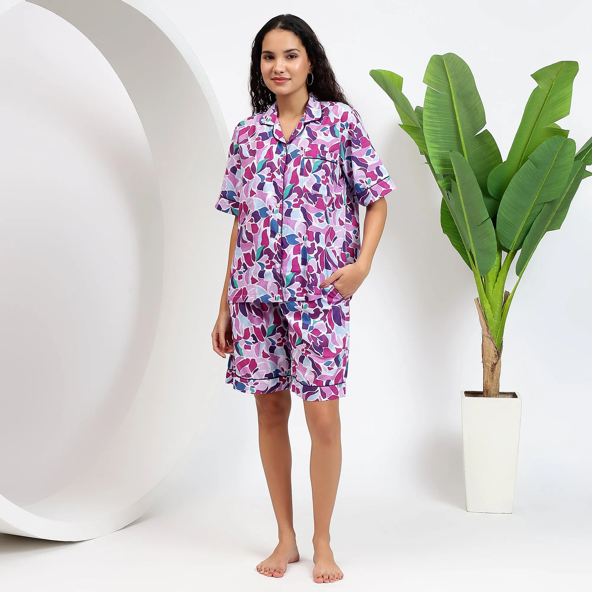 Modern Vibes - Blue Cotton Shorts for A Stylish look