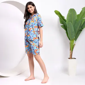 Modern Vibes - Blue Cotton Shorts for A Stylish look