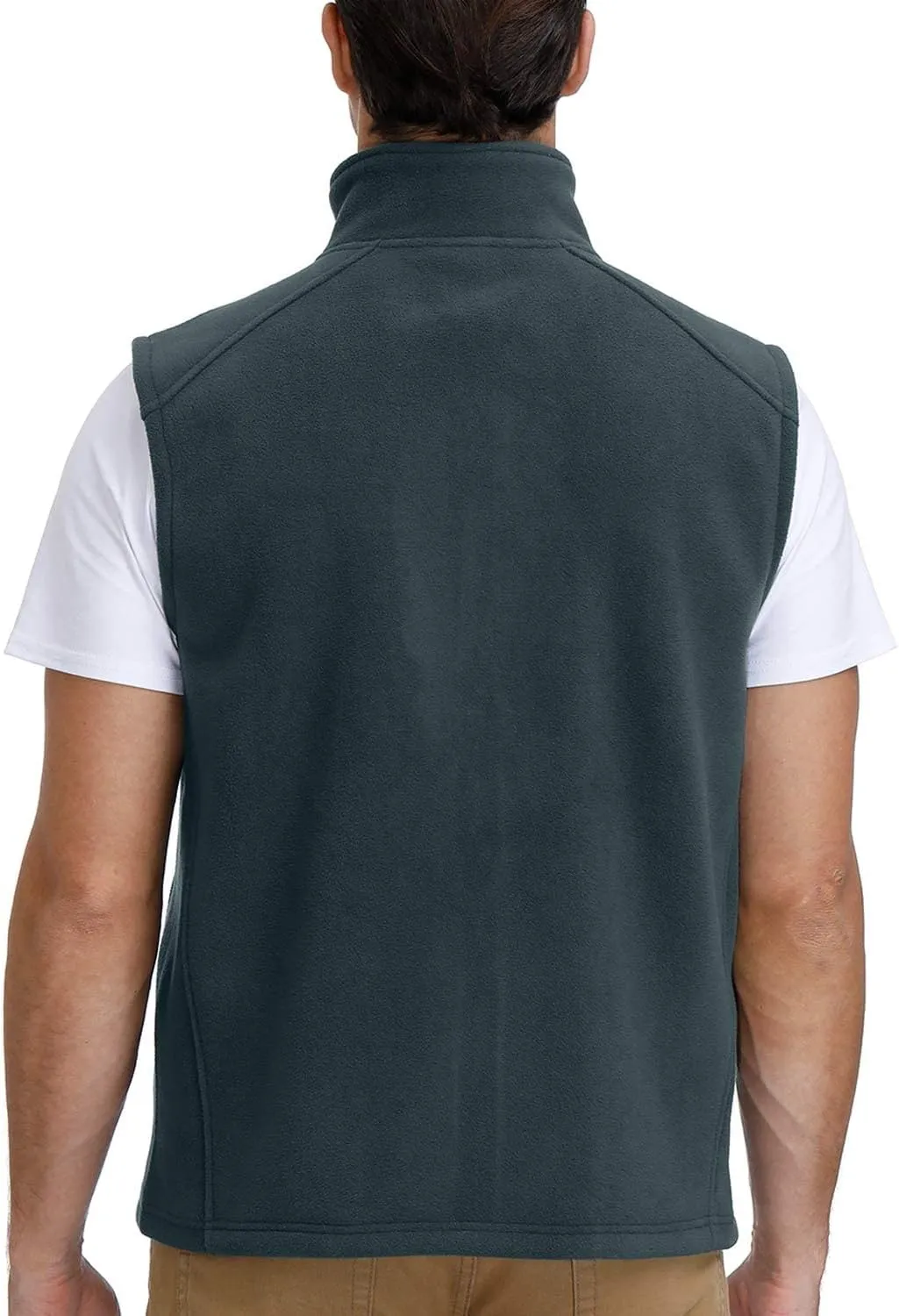 MOHEEN Men's Fleece Vest Outdoor Full Zip Softshell Sleeveless Jacket with Pockets