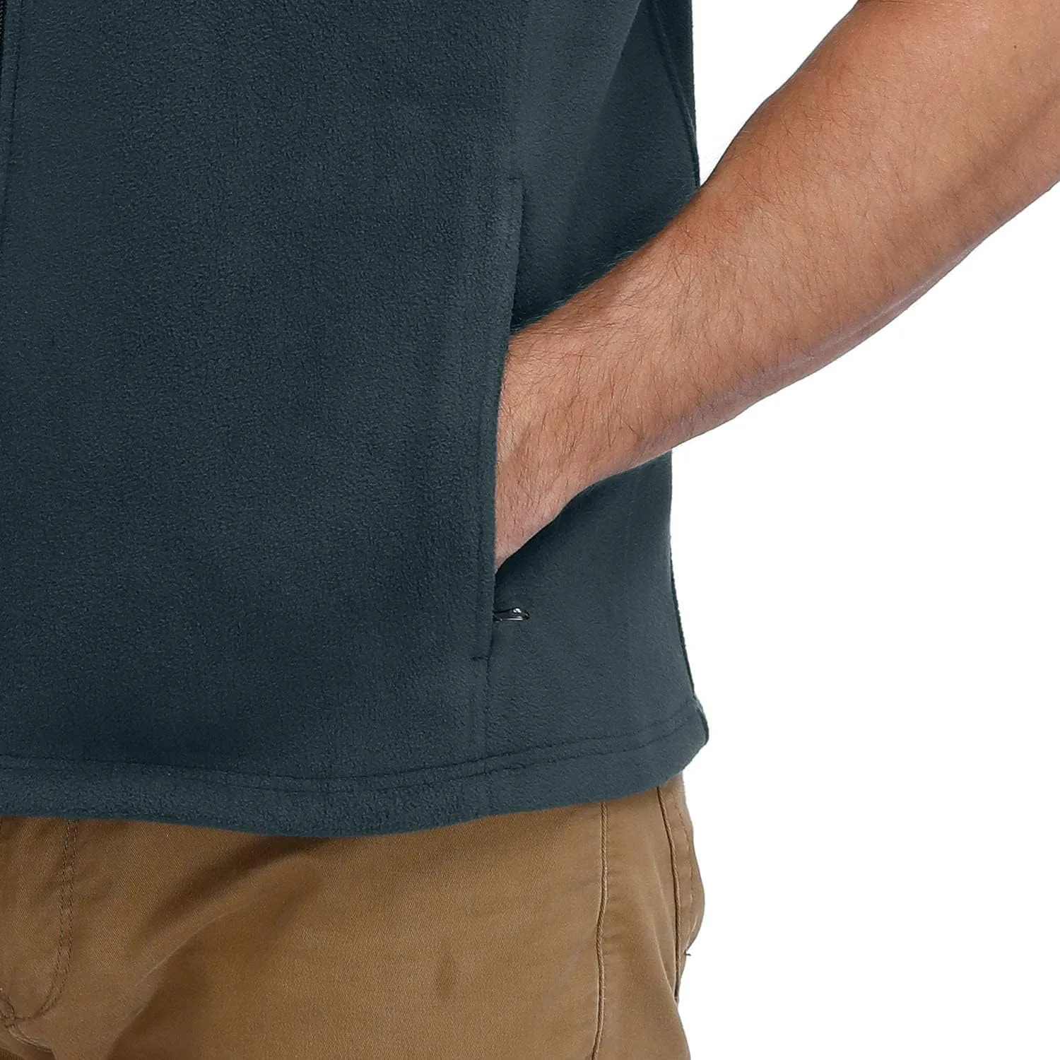 MOHEEN Men's Fleece Vest Outdoor Full Zip Softshell Sleeveless Jacket with Pockets