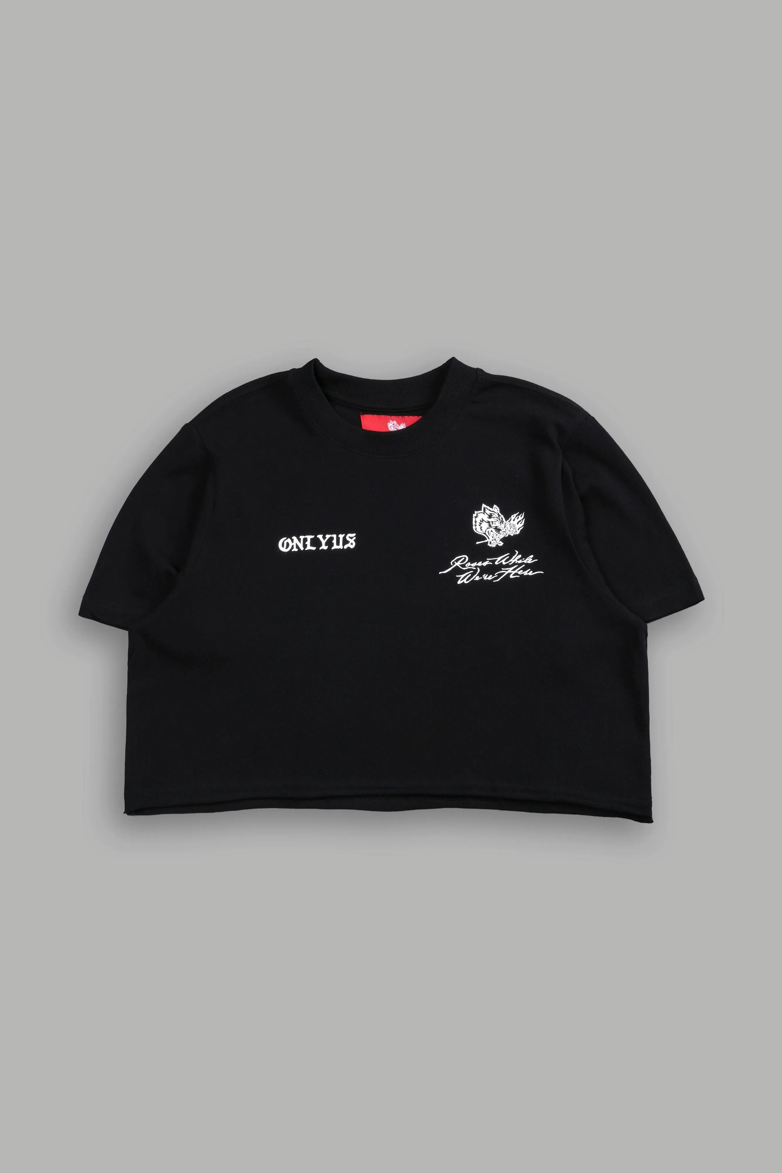Mori Among Roses "Premium" (Cropped) Tee in Black