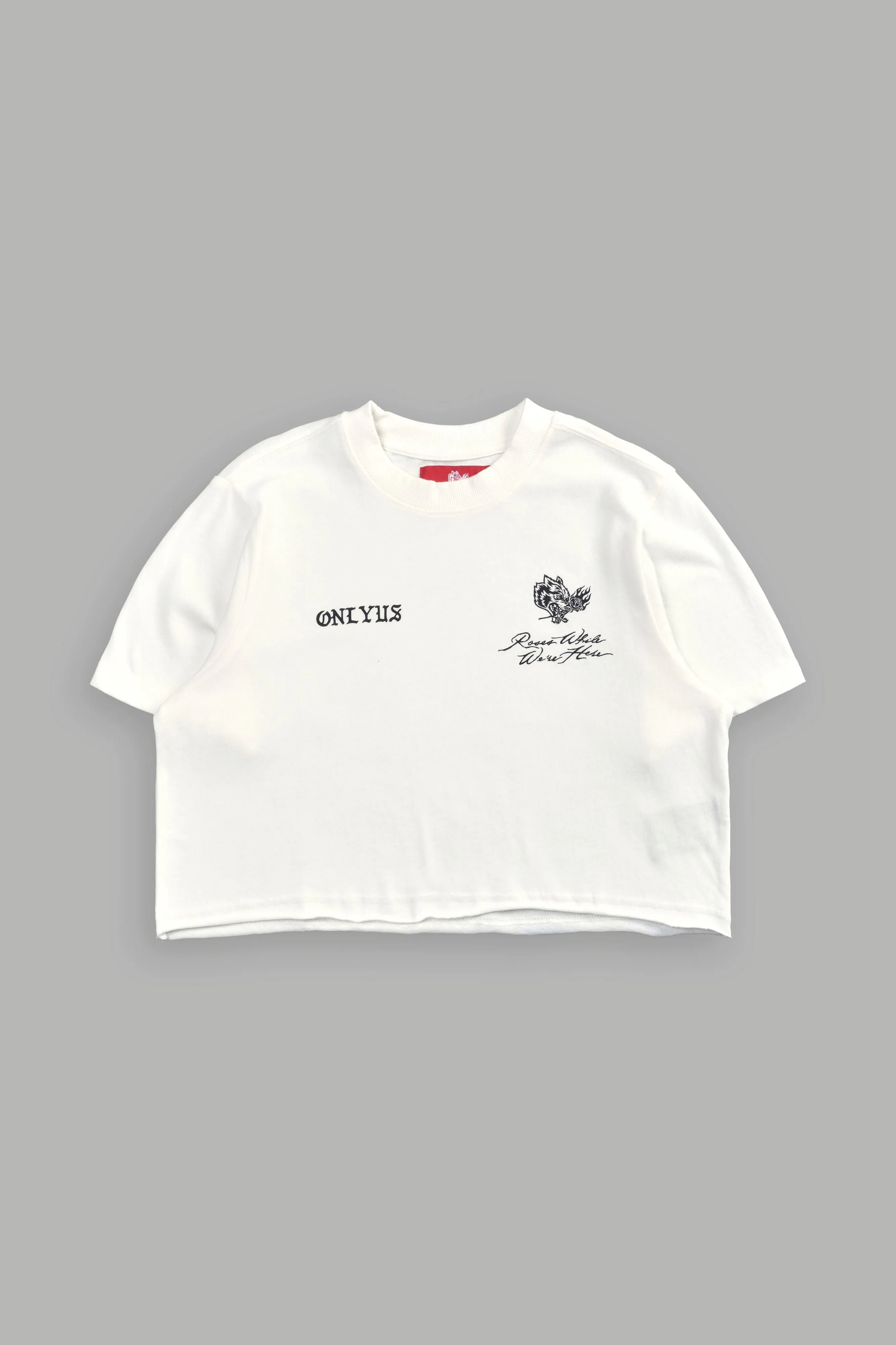 Mori Among Roses "Premium" (Cropped) Tee in Cream