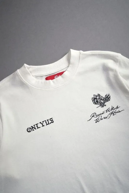 Mori Among Roses "Premium" (Cropped) Tee in Cream