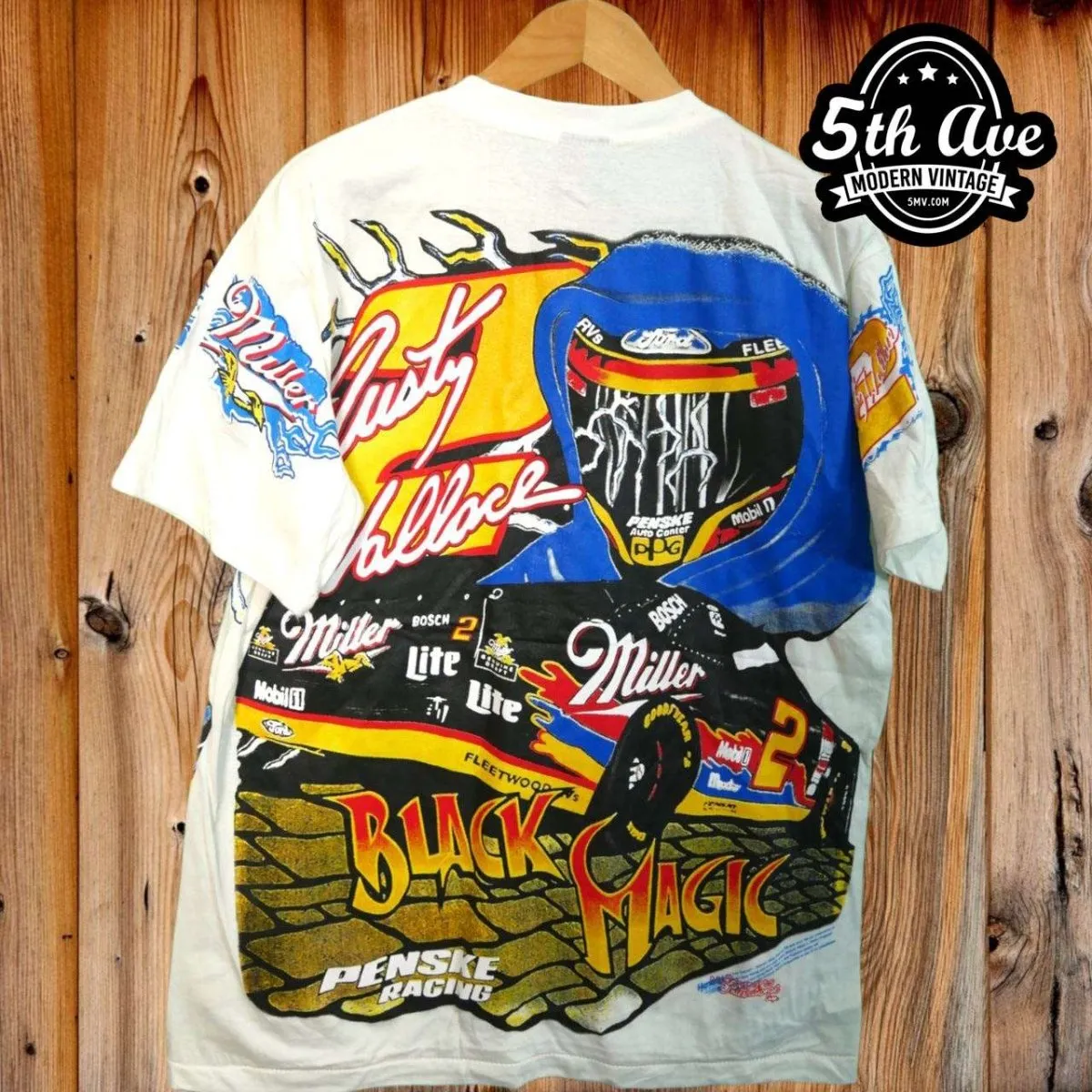 Nascar Rusty Wallace Black Magic - AOP all over print New Vintage T shirt