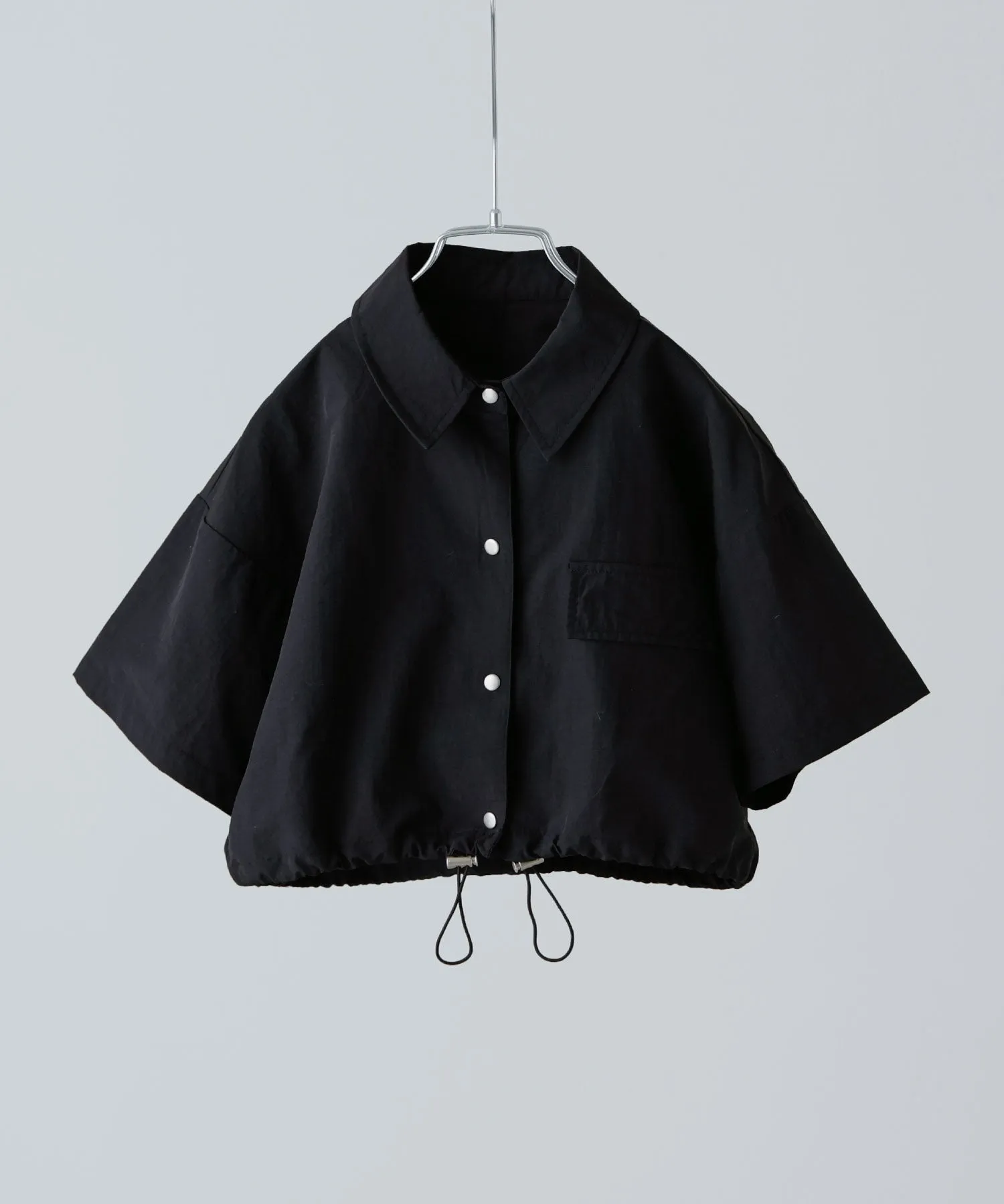 Nylon drawstringshort shirt