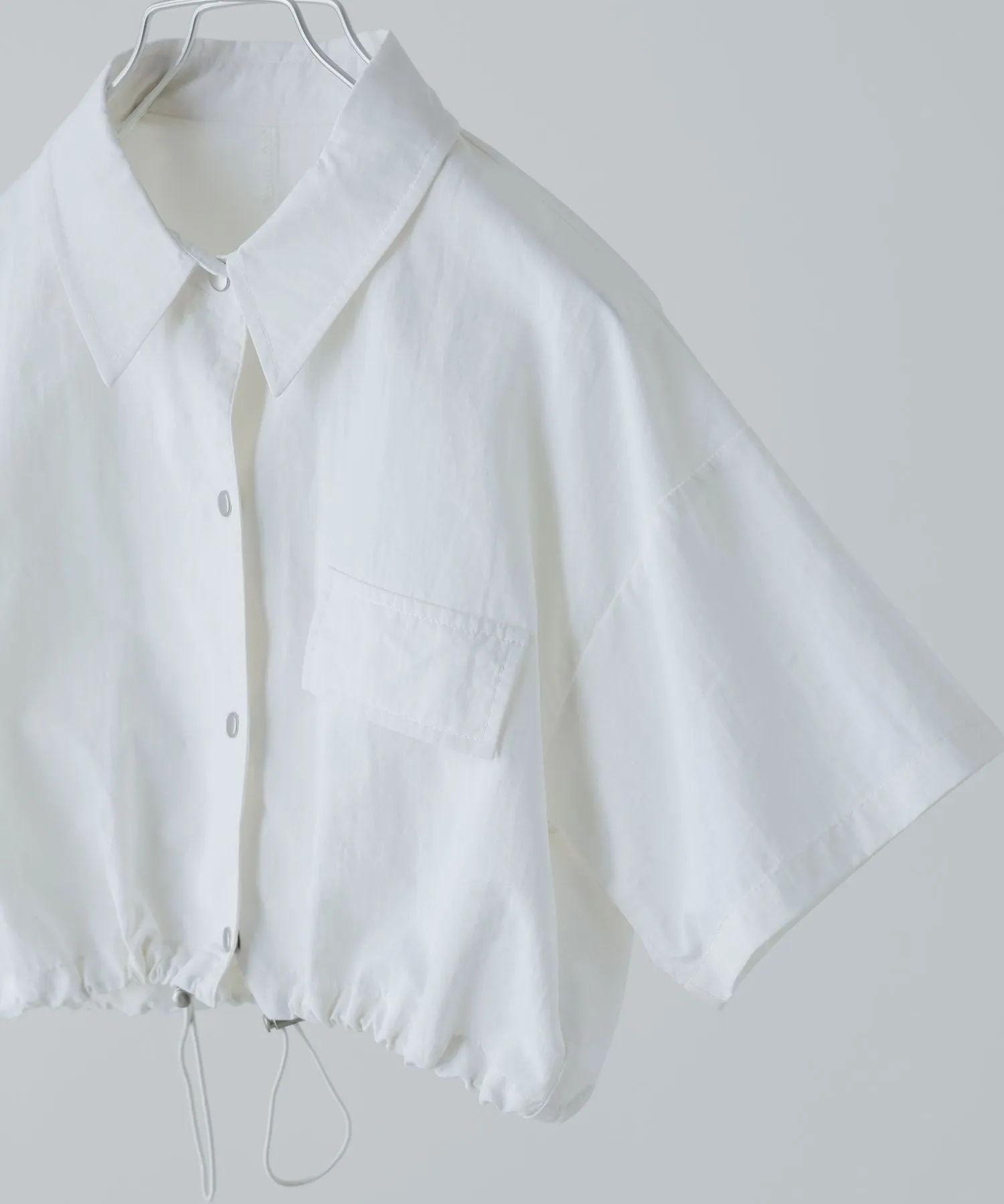 Nylon drawstringshort shirt