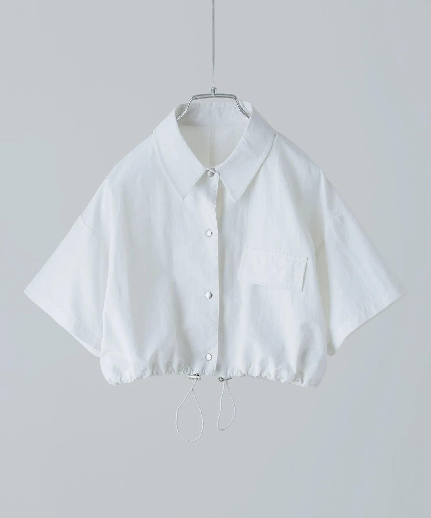 Nylon drawstringshort shirt