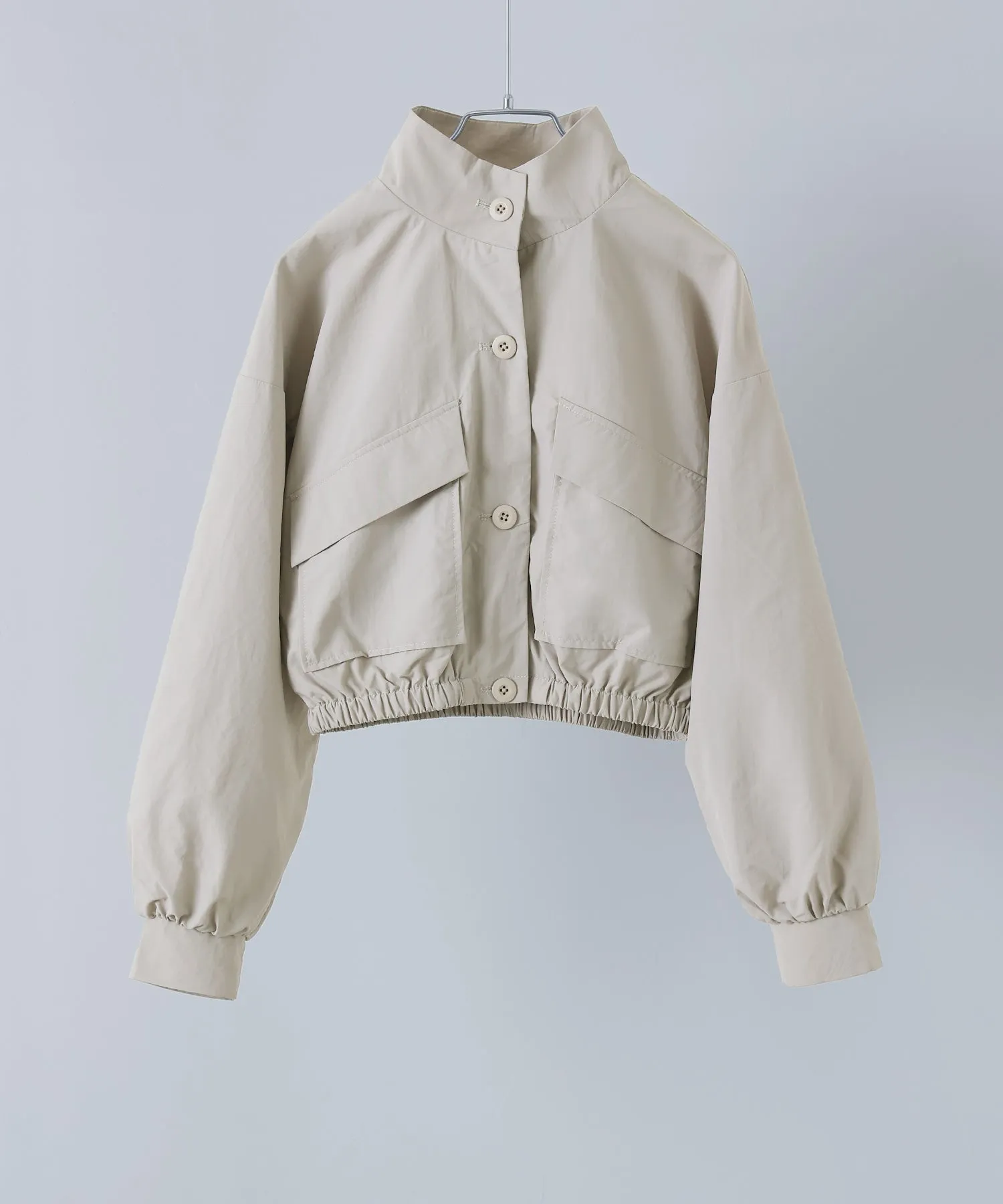 Nylon stand short jacket