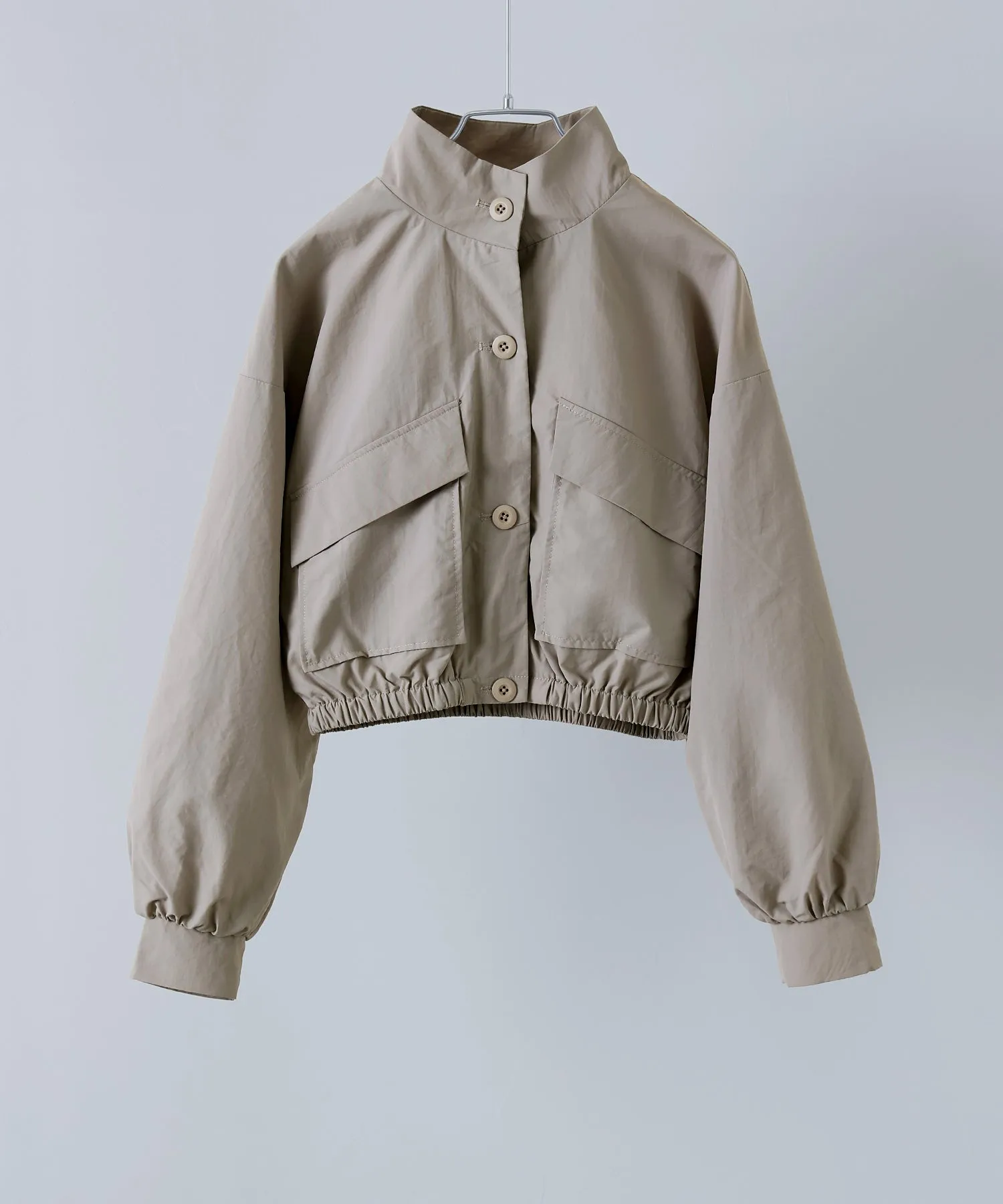 Nylon stand short jacket