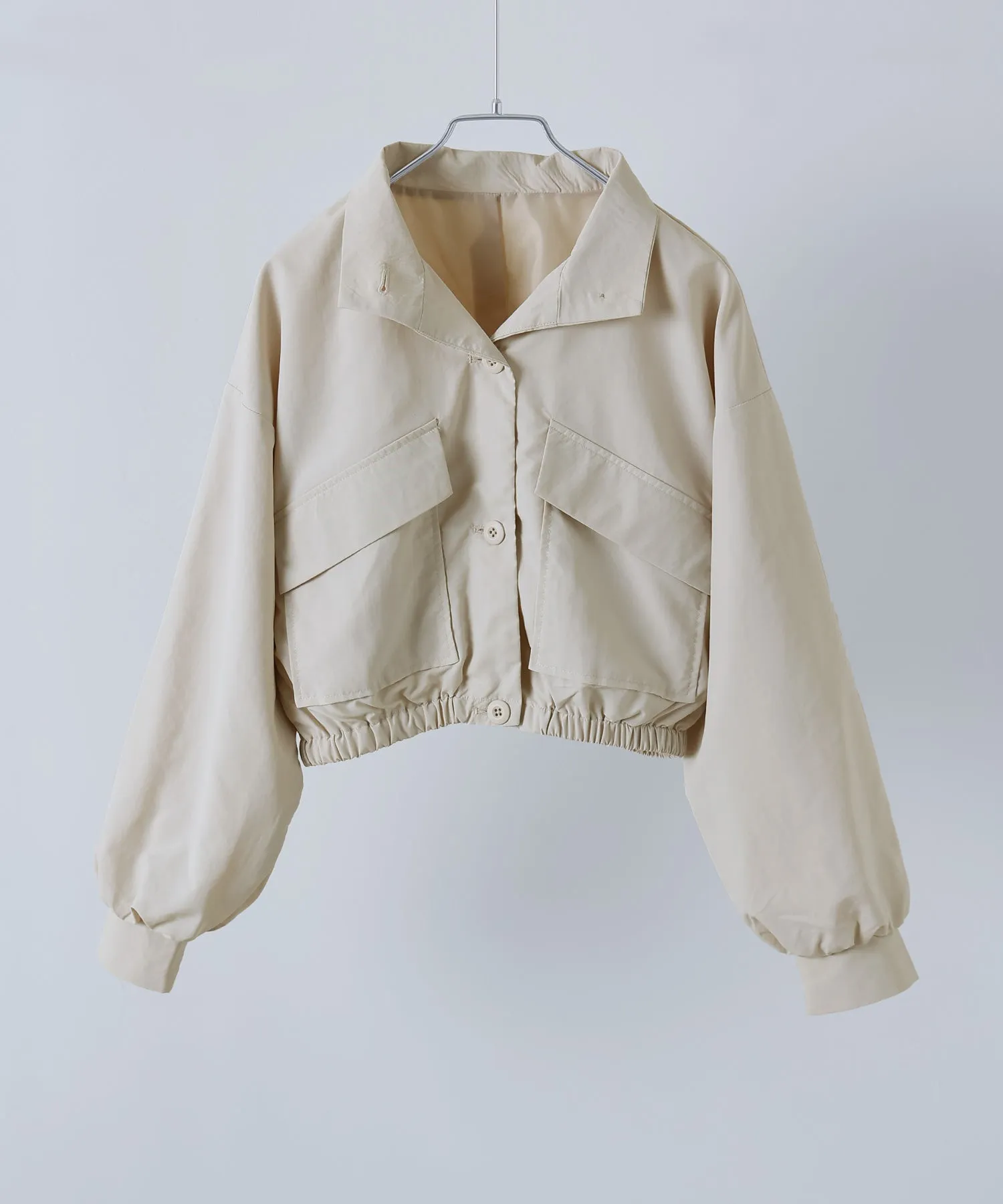 Nylon stand short jacket