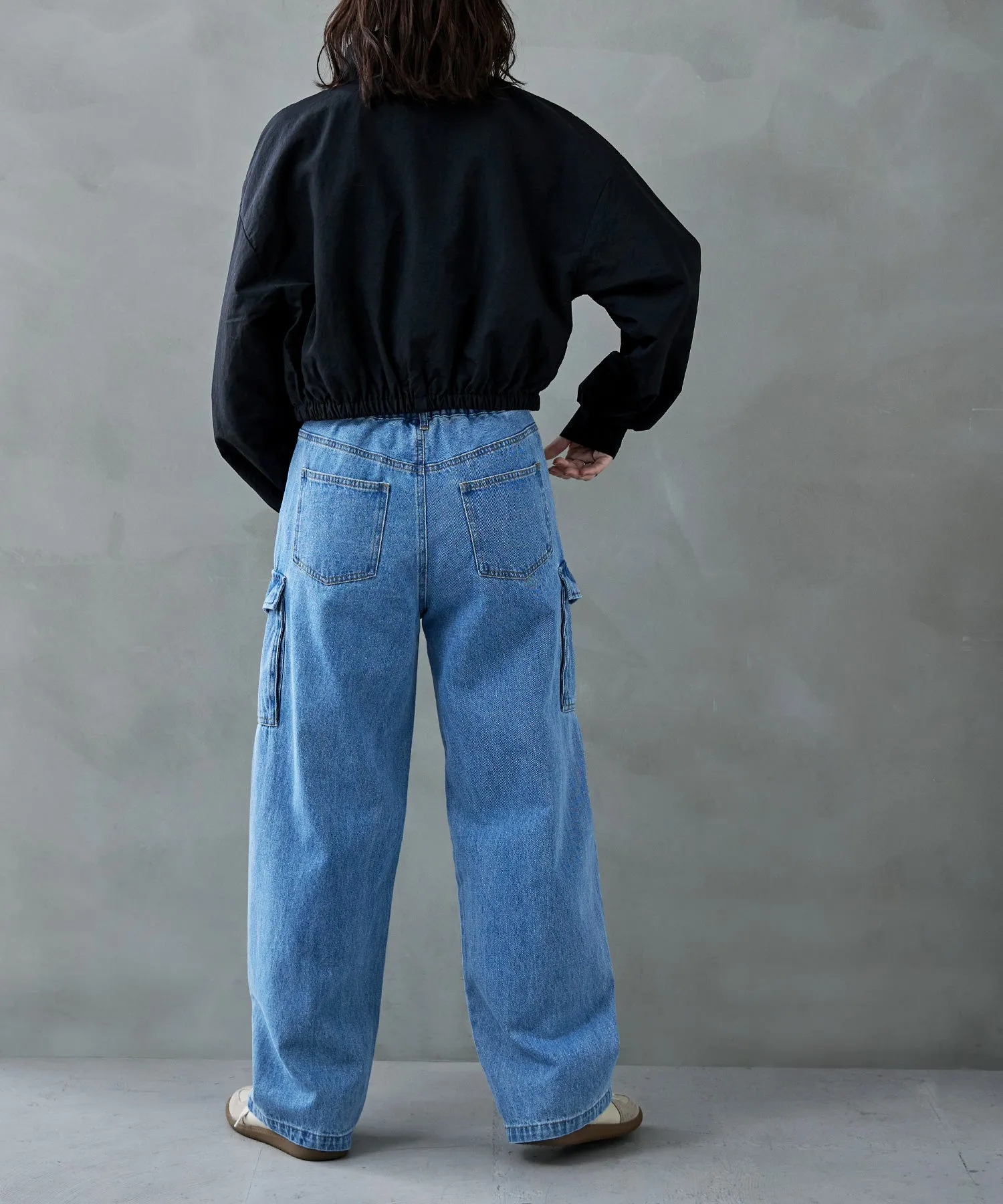 Nylon stand short jacket