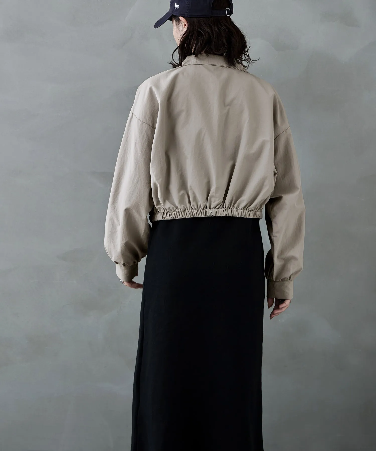 Nylon stand short jacket