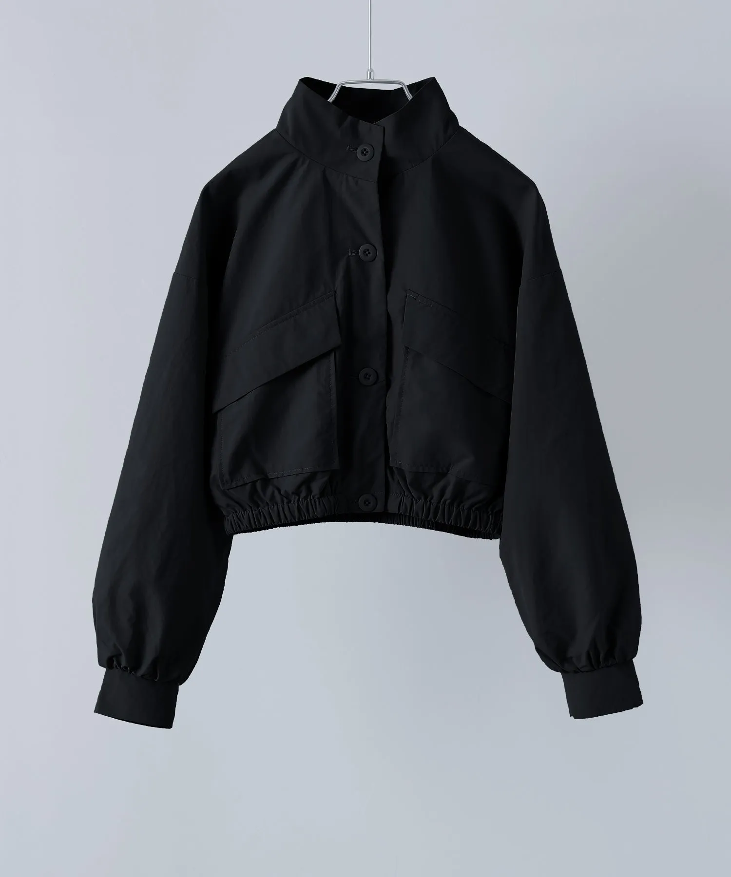Nylon stand short jacket