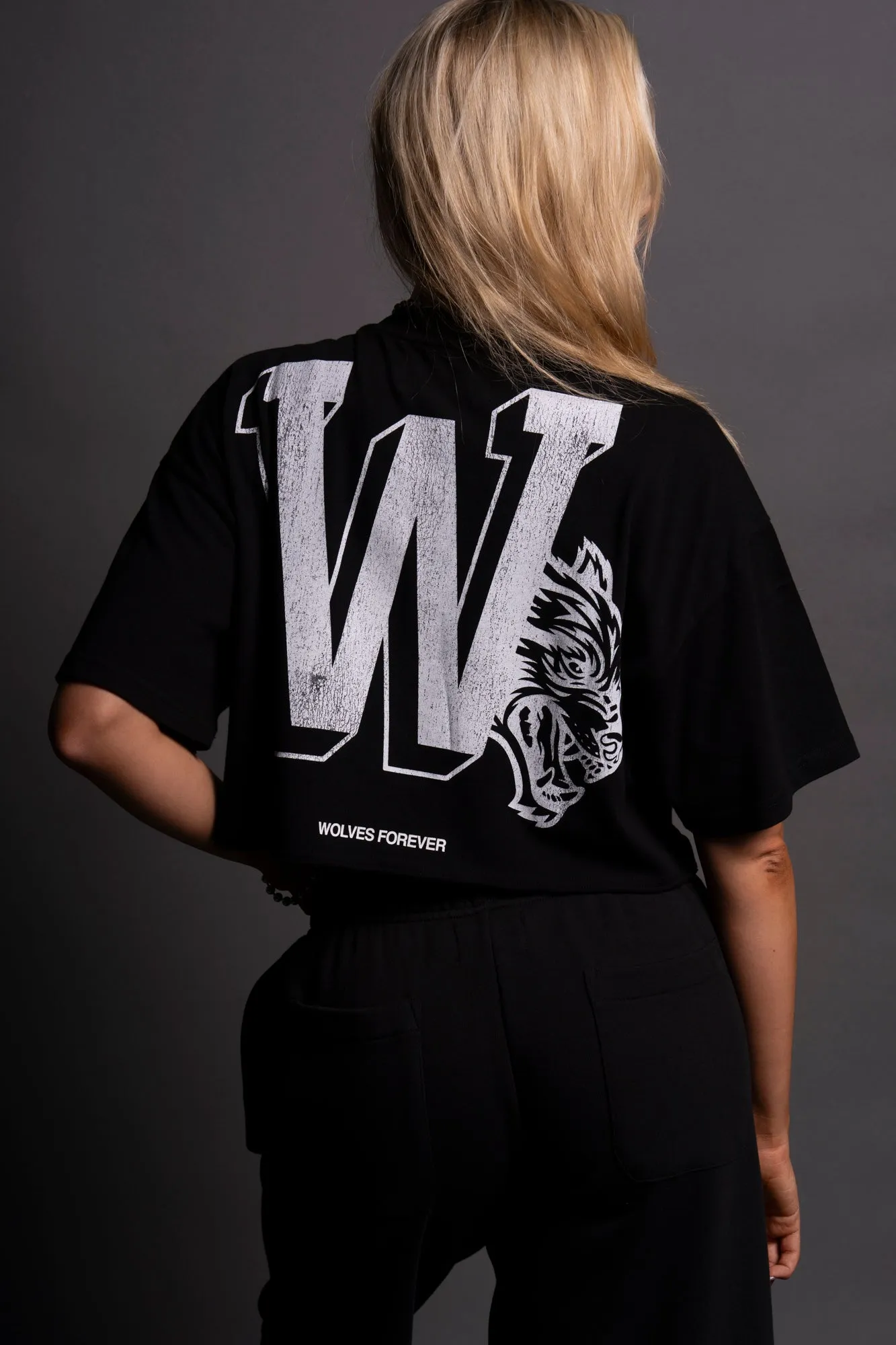 Our Stamp "Premium" Oversized (Cropped) Tee in Black