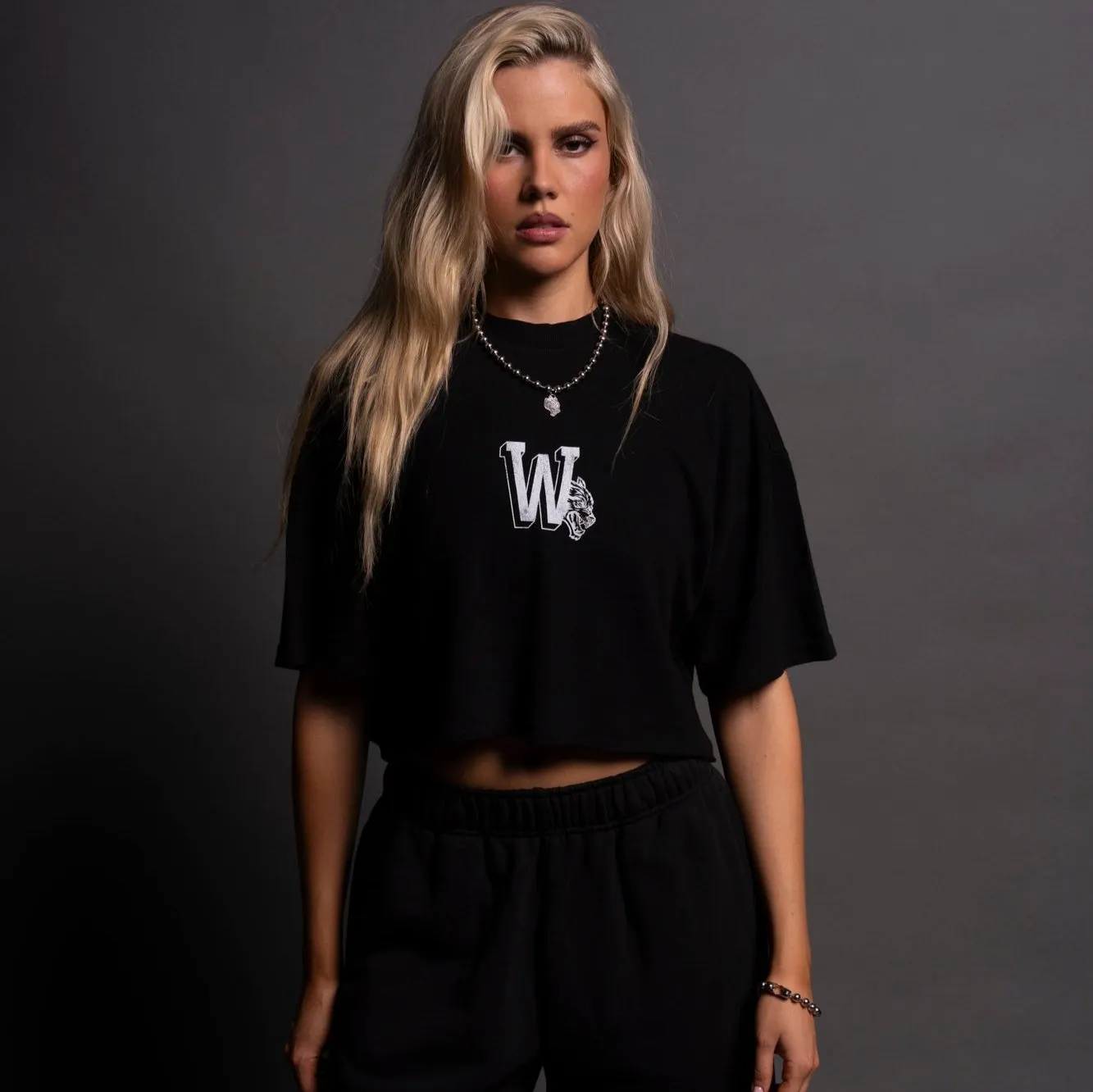 Our Stamp "Premium" Oversized (Cropped) Tee in Black