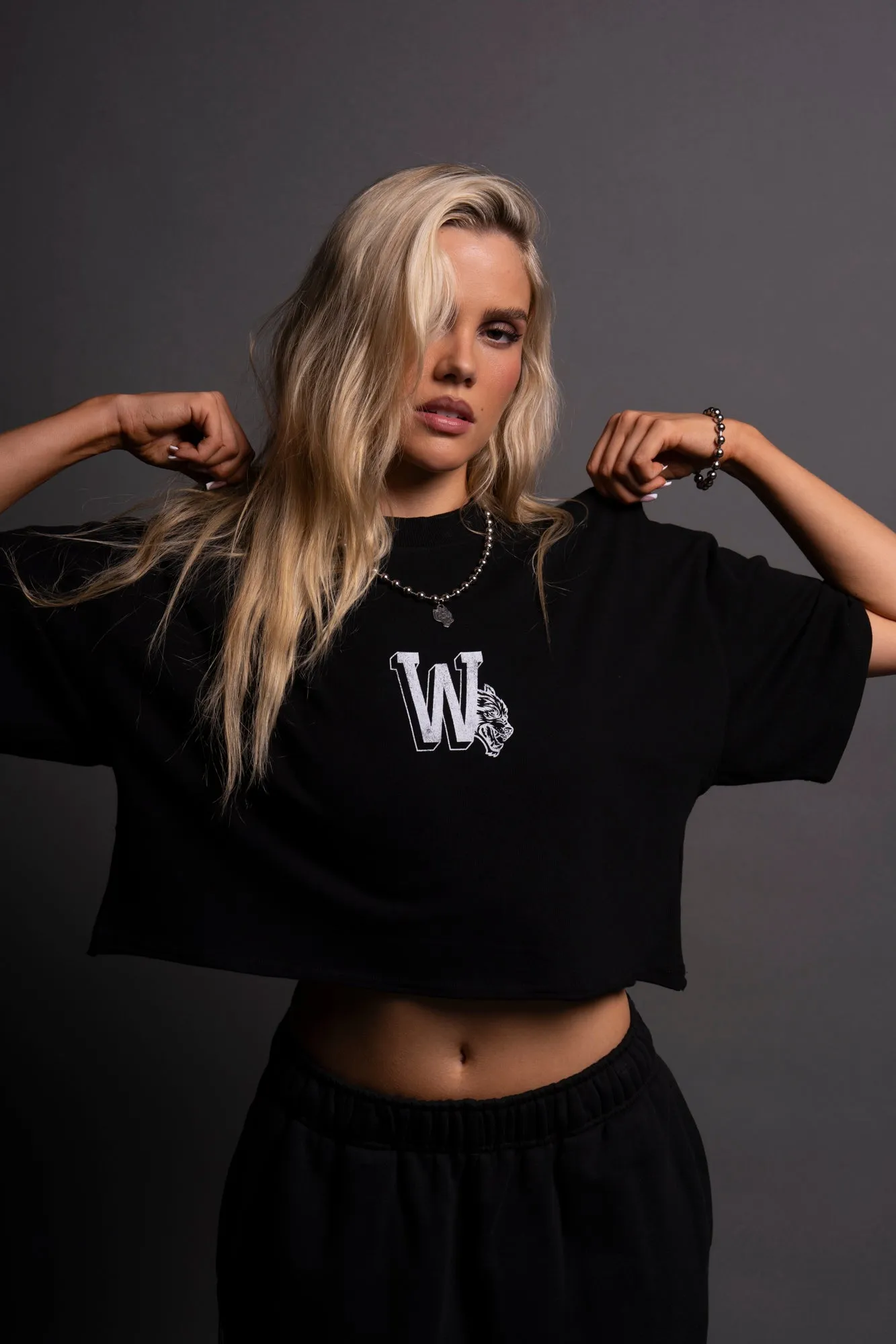Our Stamp "Premium" Oversized (Cropped) Tee in Black