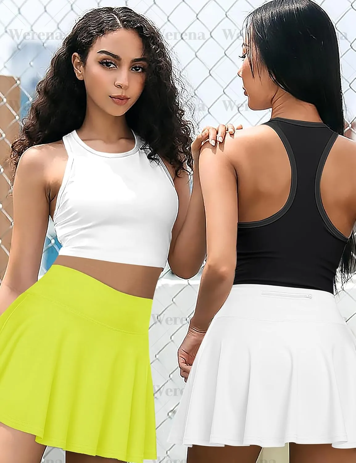 Pleated Tennis Skirt for Women with Shorts Athletic Golf Skorts with Pockets High Waisted Workout Running Skirts