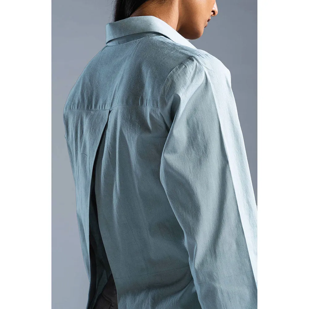 PRIMAL GRAY Ice Blue Organic Cotton Open Back Shirt