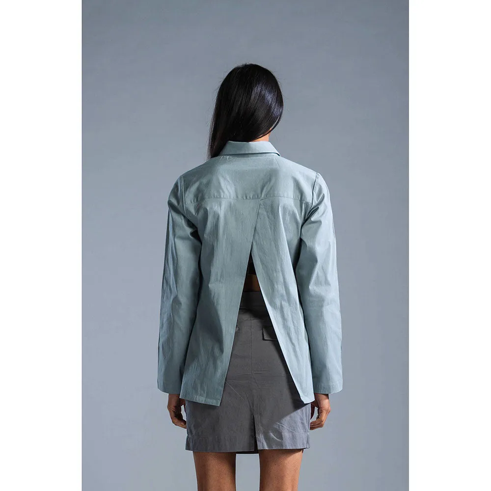 PRIMAL GRAY Ice Blue Organic Cotton Open Back Shirt