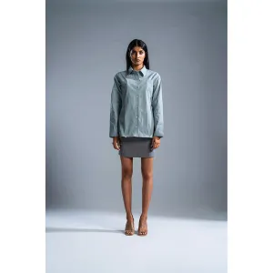PRIMAL GRAY Ice Blue Organic Cotton Open Back Shirt