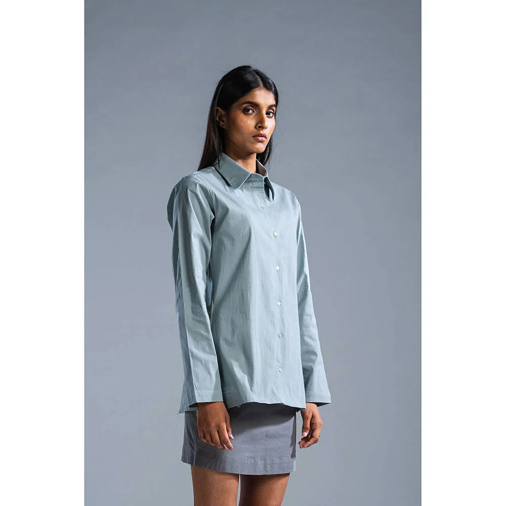 PRIMAL GRAY Ice Blue Organic Cotton Open Back Shirt