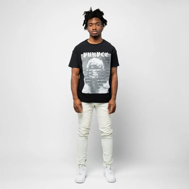 Purple Brand Mid Rise Slim Straight Leg Supernova Straight Jean - White