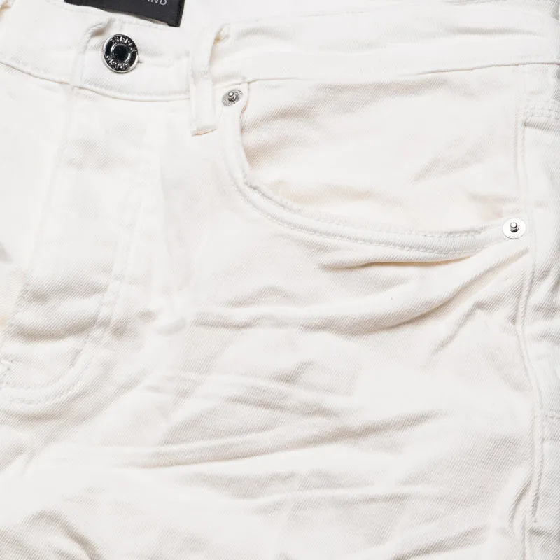 Purple Brand Mid Rise Slim Straight Leg Supernova Straight Jean - White