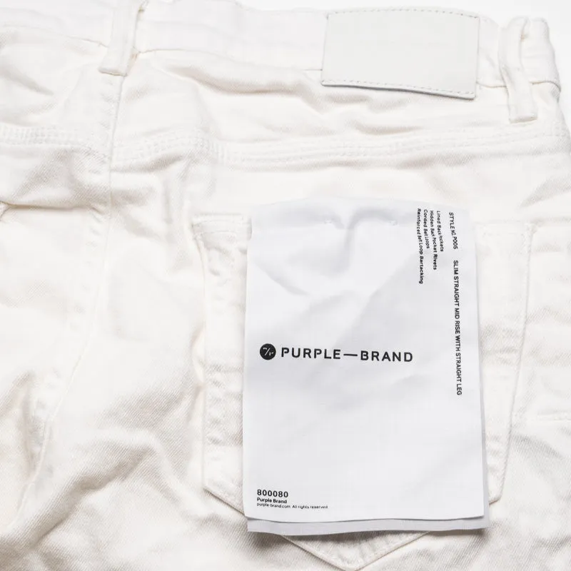 Purple Brand Mid Rise Slim Straight Leg Supernova Straight Jean - White