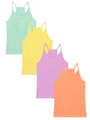 Razor Back Cami Vests - Multicolour (Pack of 4)