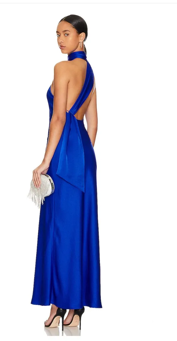 Royal Blue Satin Gown